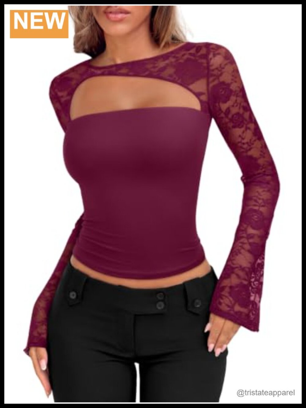 Lace Going Out Top Long Sleeve Slim Fit Y2K Blouse
